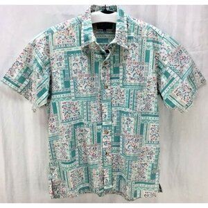 Ono Shirt Liberty House Mens Vintage Aloha Shirt Green Flower Short Sleeve B67